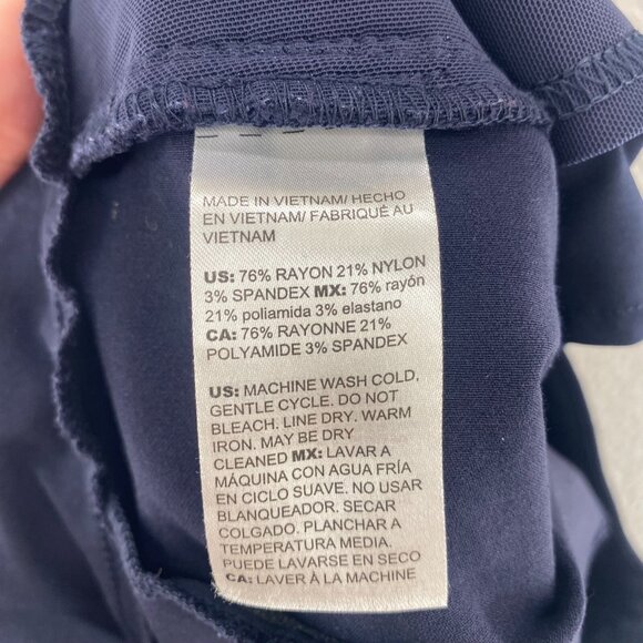 Chicos Pants Womens 0 US 4 Navy Stretch Pull On 4 Pockets Straight Leg Office - Picture 7 of 12